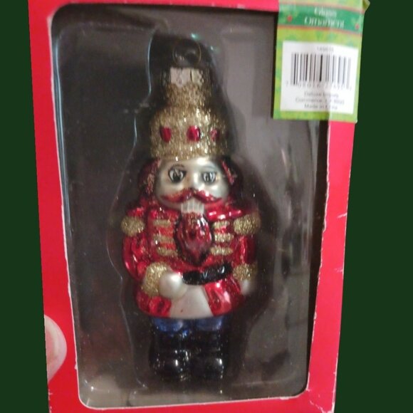 Holiday inspiration Nutcracker Glass Ornament 5" Handcrafted Holiday Decor - Picture 2 of 2